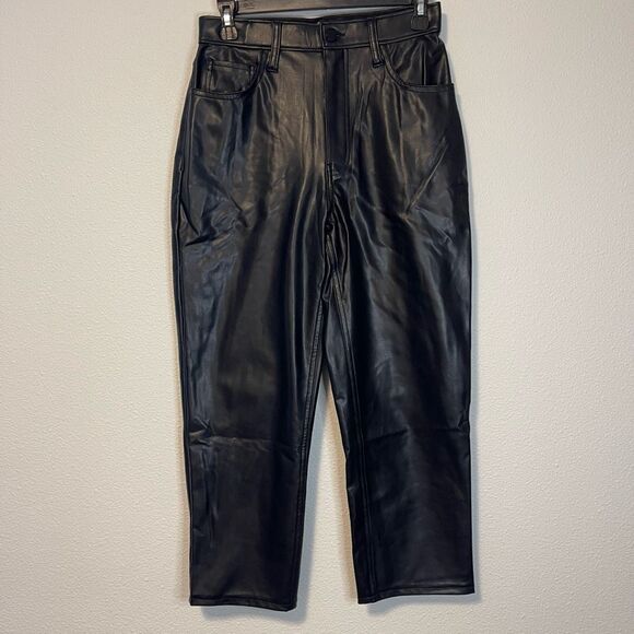 Abercrombie & Fitch Pants - Abercrombie & Fitch The Ankle Straight Ultra‎ High Rise Vegan Leather Curve Love